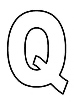 the letter q is shown in black and white