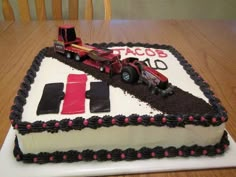 a birthday cake with a tractor on it