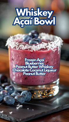 Whiskey Açaí Bowl Bowl Cocktails, Cocktail Recipes Whiskey