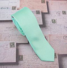 Pastel Mint Green Mens Tie Mint Groomsmen Attire, Spring Green Formal Tie, Sage Green Ties Groomsmen, Mint Green Boutonniere, Mint Ideas, Mint Tie, Pastel Mint Green, Romantic Theme Wedding, Wedding Apparel