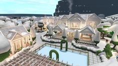 Cuartos Bloxburg, Bloxburg Winter House, Winter Mansion, Bloxburg House Build, Bloxburg Christmas, Cheap Bloxburg House Ideas, Bloxburg House Builds, Small Bloxburg House Ideas, Small Bloxburg House