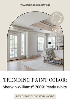 Pearly White from Sherwin-Williams Off White Paint Colors, White Interior Paint, Sherwin Williams White, Paint Trends, Trending Paint Colors, Off White Paints, White Paint Colors, Bedroom Paint Colors, Modular Homes