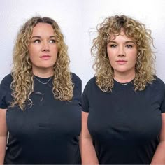 28 Most Popular Ways to Get Curly Hair with Bangs Right Now Natural Curl With Bangs, How To Style Hair With Large Forehead, Colored Bangs Curly Hair, Haircuts For Fine Curly Hair Medium, Blond Curly Hair With Bangs, Waterfall Bangs Curly Hair, Curly Bangs Before And After, Long Blonde Curly Hair With Bangs, Types Of Bangs For Curly Hair