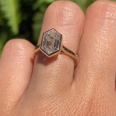 Hexagon Bezel Engagement Ring, Dutch Marquise Ring, Elongated Hexagon Engagement Ring, Hexagon Engagement Ring, Solitaire Wedding Ring, Hexagonal Ring, Bezel Engagement Ring, Marquise Ring, Wedding Rings Solitaire