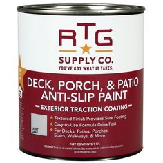 a can of paint that is white and red