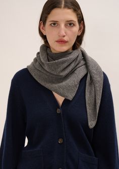 An oversized knitted cashmere bandana scarf that can be styled and worn in multiple ways.    100% cashmere    longest side 72"  shorter sides 44.5"  height down the center 28" Textured Sweater, Bandana Scarf, Knitted Poncho, Cashmere Wool, Sweet Dress, Engineered Garments, Wool Cardigan, Embroidered Blouse, Womens Scarves