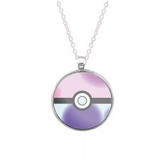 a necklace with a poke ball on it