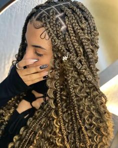 Box Braids Styles, Curled Hair With Braid, Braids Styles, Box Braids Styling