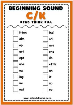 the beginning sound worksheet for children to practice reading and spelling their own words