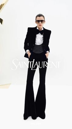 Tux For Women, Women Tuxedo Outfit, Backdrop Shoot, Ysl Suit, Designer Fits, Male Angels, Ysl Fashion, Boss Suits