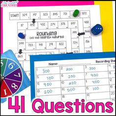 four different activities to practice rounding numbers