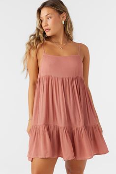 Complete your beach look with this flowy cover-up dress. It has a mini length fit and tiered detail. O'Neill Women's Cover-up dress Mini length Tiered skirt 100% Viscose | O'Neill Women's Saltwater Solids Rilee Dress in Cedar Wood, Size XL, Viscose Suits Series, Loungewear Outfits, Loungewear Dresses, Spring Suit, Womens Wetsuit, Denim Sweater, Dresses Xxl, Women's Cover Up, Cedar Wood