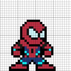 an image of a pixellated deadpool character