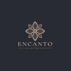 the logo for encanto apartments, which is located in an elegant style with gold accents