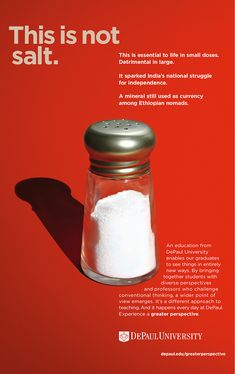 a salt shaker sitting on top of a red background with the caption'this is not salt '