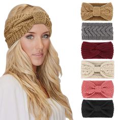 PRICES MAY VARY. Warm Winter Hair band: This female knitted ear warmer is made of elastic and soft materials. The wide winter hair band can keep your head, ears and forehead warm and soft in winter. One Size suits for most people:This hair band is 9.1inch/23cm long and 4.3inch/11cm wide. This women’s cold weather headband have enough elasticity. The stretched length is 13.4inch/34cm, which is suitable for most girls and women. Widely Used: This thick hair band is a practical and fashionable hair Crochet Ear Warmer Headband, Crochet Turban, Crochet Ear Warmer, Ear Warmer Headband, Headband For Women, Turban Headband, Ear Warmer, Winter Accessories, Elastic