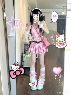 #kawaii #outfits #cute #hellokittystuff Y2k Kawaii Aesthetic, My Melody Fashion, My Melody Outfit, Sanrio Outfits, Peony Aesthetic, Y2k Outfits Aesthetic, Kawaii Outfits, Kawaii Outfit