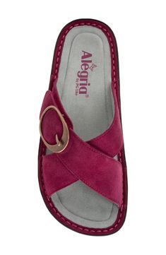 This wedge-heeled sandal with superior arch support features an easy hook-and-loop closure topped by an ornamental buckle. 1" heel Adjustable hook-and-loop strap Removable, cushioned insole with arch support Leather upper and lining/synthetic sole Imported American Podiatric Medical Association (APMA) Seal of Acceptance Girls Rag Quilt, Cheetah Shoes, Beach Wedges, Bronze Sandals, Flower Pattern Drawing, Vacation Shoes, Heeled Sandal, Leather Slippers, Sandals Summer