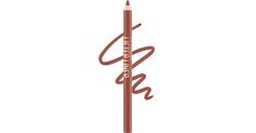 the lip liner pencil in pink is on top of a white background with an inscription that reads