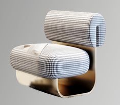 a pair of blue and white checkered toilet paper holders on a metal holder with two rolls of toilet paper