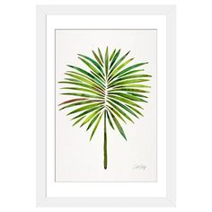 a green palm tree on white paper