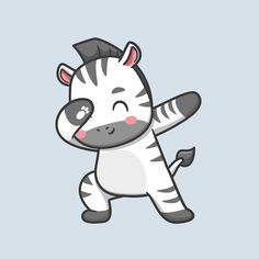 a cartoon zebra is dancing with his arms in the air