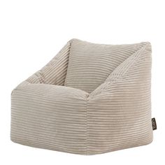 the bean bag chair in beige cord fabric