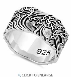 Sterling Silver Oriental Fashion Ring Luxury Sterling Silver Rings With Hallmarks, Silver Rings For Men, Fashion Ring, Rhodium Plated, Fashion Rings, Rings For Men, Crown Jewelry, Silver Rings, Plating