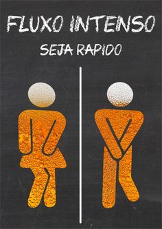 two orange men standing next to each other in front of a blackboard with the words fluxo intenso seia rapido written on it