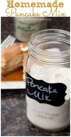 homemade pancake mix in a mason jar