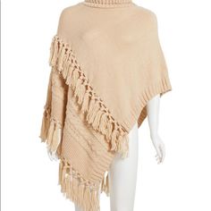 Steve Madden Cable-Knit Details And Flowing Fringe Turn Up The Cozy Feel On Steve Madden's Turtleneck Poncho. Hand Wash Osfm-One Size Fits Most Materials: 100% Acrylic Made In China Please Refer To Pictures For Details. Bundle And Save!!! Offers Welcome :) 1328 Steve Maddens, Turtleneck Poncho, Grey Poncho, Zip Front Sweater, Blanket Poncho, Sweater Poncho, Blanket Sweater, Fringed Poncho, Knit Wrap