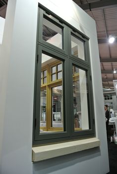 an open window on display in a building