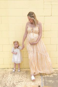 Happy Mother's Day | Everley & Me | Omaha Mommy & Me Style Blog... Stripes, Striped Dress, Yellow, Fashion, Style, Women's Fashion, Pregnancy, Bump Style, Maternity Fashion, Pregnancy Style, Maxi Dress, Kids Fashion, Matching Outfits, Family Style, Family Outfits, Matching Clothes, What to Wear for a Family Photoshoot, Yellow Wall, Yellow Dress, Spring Style, Style Inspo, Inspiration, Mama, Mini, White Dress, GAP, Forever 21, Spring Dresses, Omaha Blogger, Blogger Style, Motherhood, Blog Matching Outfits Family, Mini White Dress, Casual Maternity Outfits, Pregnancy Bump, Outfits Matching, Pregnancy Style, Matching Clothes, Casual Maternity