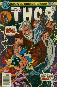 an old comic book cover for thor