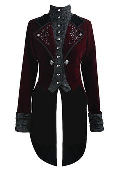 Vampire Tuxedo, Dark Victorian Fashion, Vampire Prom Suit, Vampire Suit Aesthetic, Vampire Wedding Tuxedo, Baroque Clothing, Vampire Suit, Black And Red Tuxedo, Gothic Tuxedo