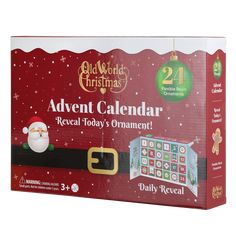 an old world christmas calendar with santa clause on it