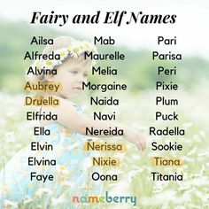 Hispanic Baby Names, Hipster Baby Names, Elf Baby, Fairy Names, Unisex Baby Names, Elf Fairy, Names Unique