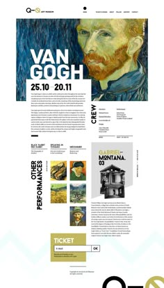 an advertisement for van gogh's exhibition at the museum of modern art