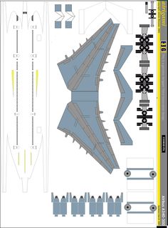 an airplane cut out on top of a white sheet with yellow lines and arrows around it