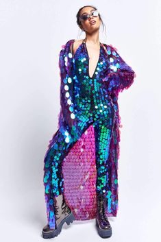 Holo Aesthetic, Festival Outfits Australia, Jazz Video, Futuristic Clothing, Sequin Kimono, Rave Babe, Color Mood, Party Hardy, Look Festival