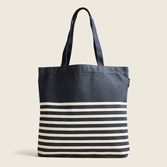 J.Crew: Reusable Everyday Tote For Women Canvas Bag With Reinforced Handles For Daily Use, Daily Use Canvas Bag With Reinforced Handles, Eco-friendly Tote Canvas Bag For Shopping, Eco-friendly Bags With Reinforced Handles For Everyday Use, Large Eco-friendly Bag For Everyday Use, Eco-friendly Double Handle Canvas Bag, Large Eco-friendly Everyday Bag, Reusable Everyday Shoulder Bag, Everyday Use Reusable Shoulder Bag