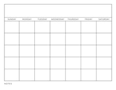 a blank calendar is shown in black and white