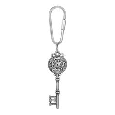 a silver key with a lion head on it