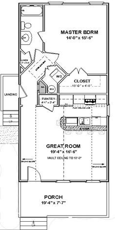 the floor plan for a small house with two master suites and an attached bathroom area