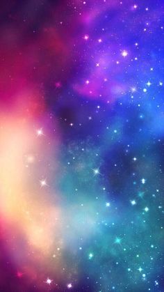 an image of colorful space with stars in the background