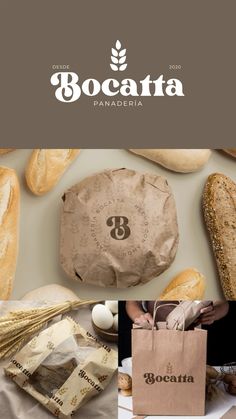 an image of bread and baguetta with the words booarta on it