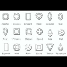 Diamonds Diamond Cut Chart, Draw Gems, Types Of Diamond Cuts, Diamond Education, Chain Links