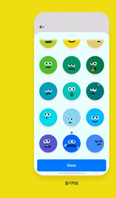 an iphone screen with different emoticions and faces on the phone's buttons