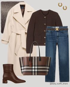 Cream, brown and denim for Winter. ❄️  *Affiliate | This post contains affiliate links, meaning I earn a commission at no extra cost to you.  casual outfits, winter outfit, outfit ideas winter, timeless outfit, classic outfit, elegant outfit, outfit ideas, outfit inspo, outfit inspirations, women’s casual outfit, neutrals, virtual styling, everyday fashion, style tips, style inspiration