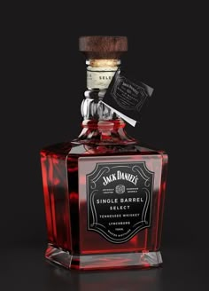 a bottle of jack daniels single barrel select whiskey on a black background with a label